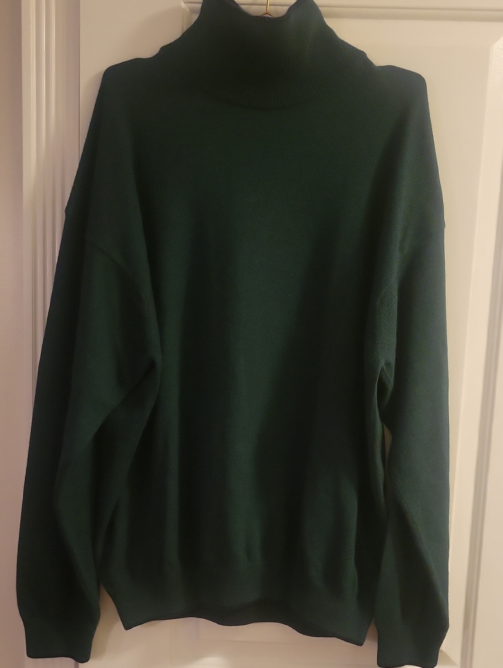 Vintage 90s Italian Cashmere Wool Silk Knit Sweater XXL 2XL Green Long Sleeve